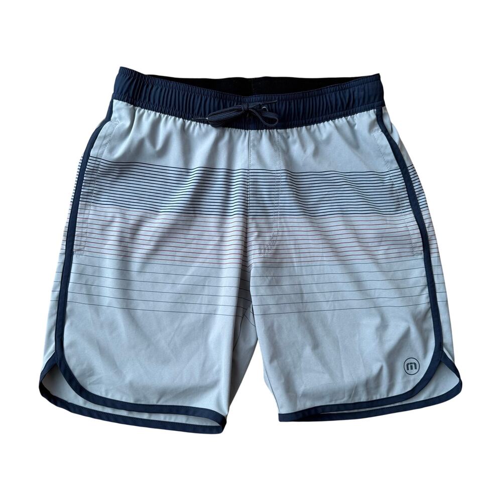 Travis Mathew Go Time Swim Trunks Board Short Striped Sz S Beach Swim Pool Surf